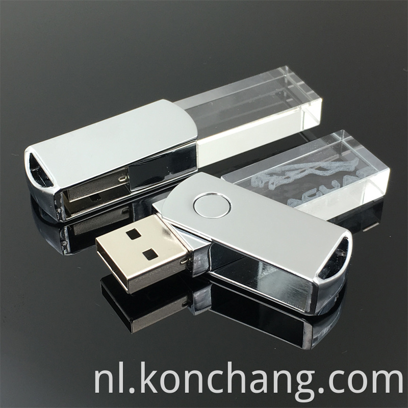 Swivel Glass Usb Stick